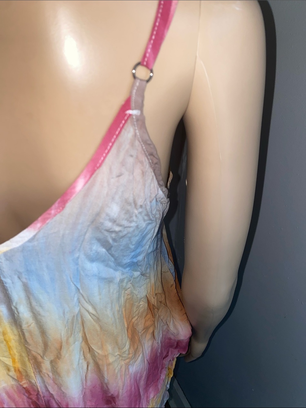 lovestitch Multicolor Tie-Dye V-Neck Maxi Slip Dress - Picture 5 of 10